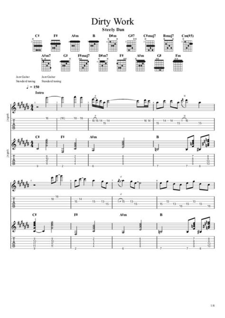 Dirty Work by Steely Dan Chords and Melody